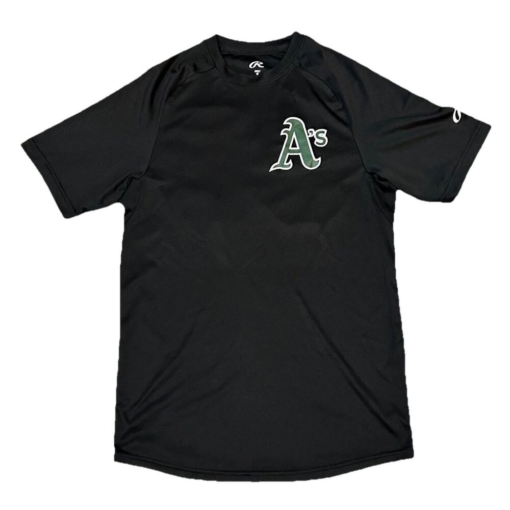 Rawlings Oakland Athletics Black Polyester Jersey Shirt Men’s Small 33